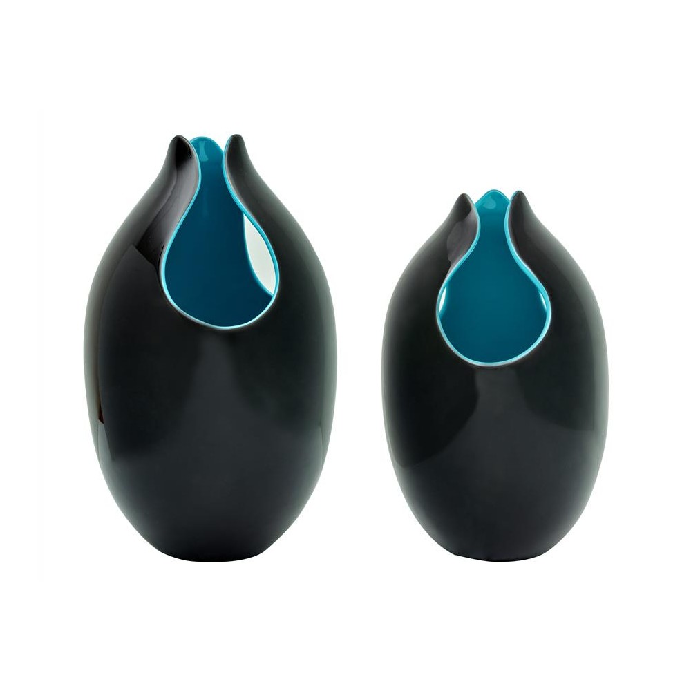 133/bleu set de 2 vases