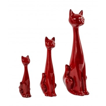 198/rouge set de 3 chats