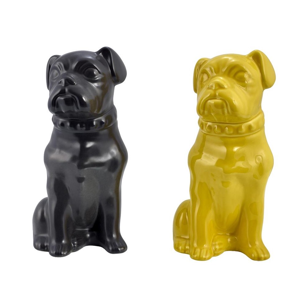 823/jaune-gris set de 2 chiens