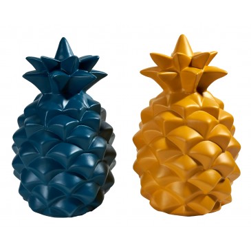 1300 Bleu et jaune set de 2 ananas