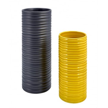 1477/jaune set de 2 vases gris/jaune