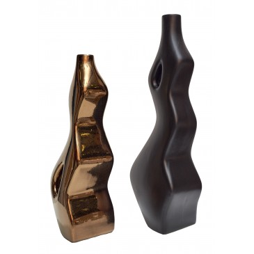 2451 set de 2 vases or/noir mat