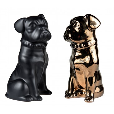 823/or-noir set de 2 chiens