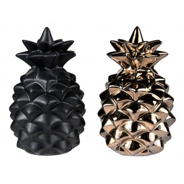 1300 Or et noir set de 2 ananas