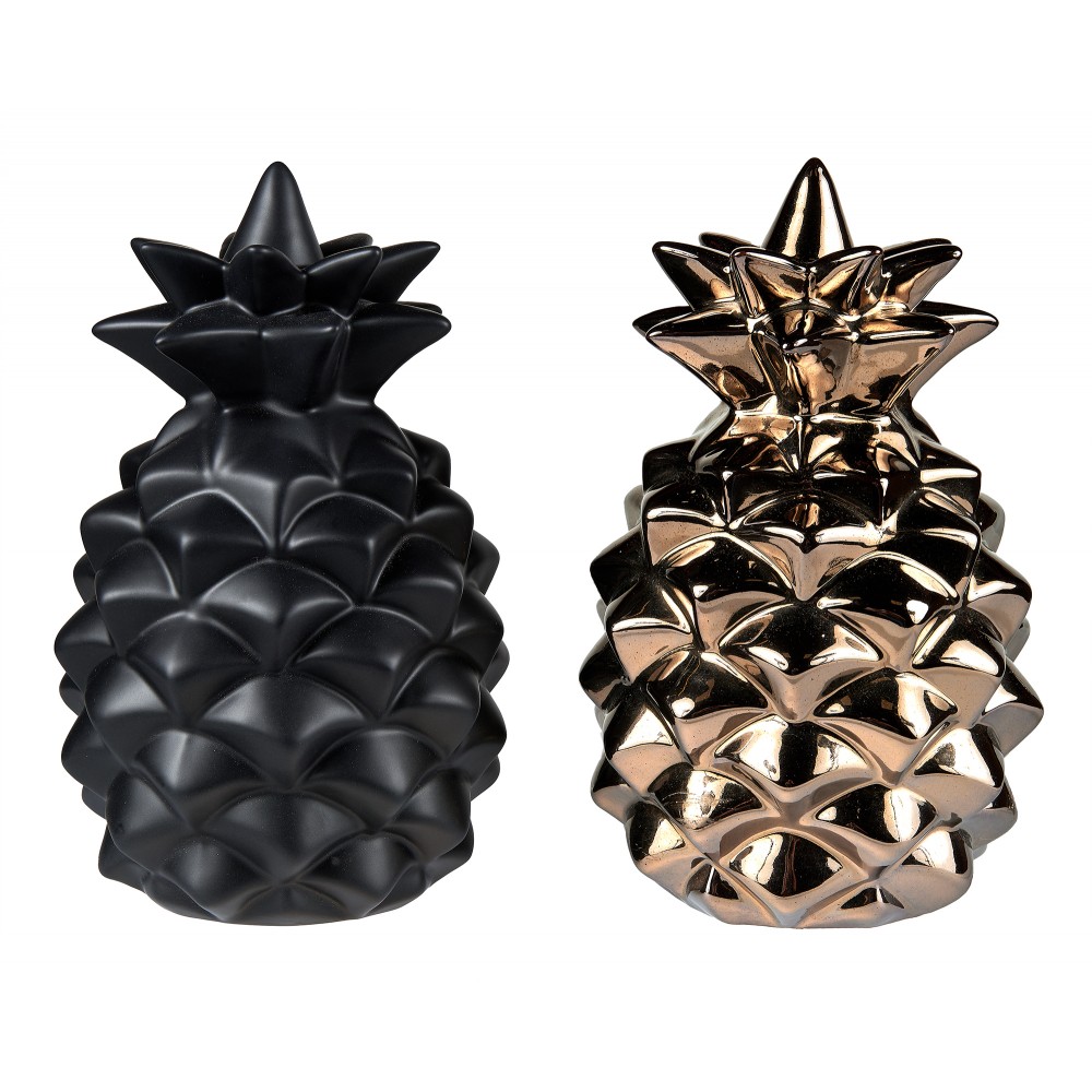 1300 Or et noir set de 2 ananas